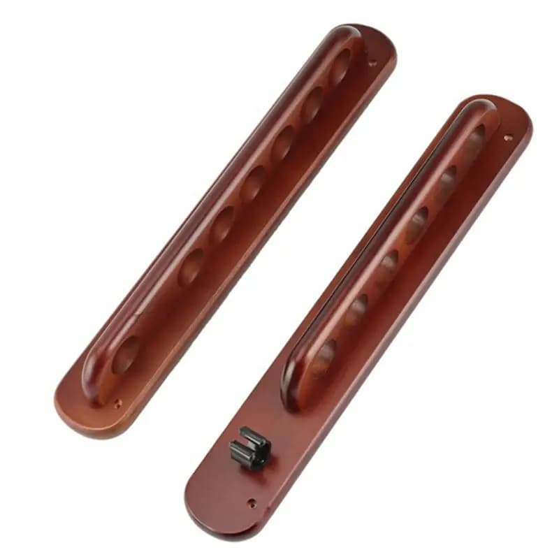 AEF6-7 Porta Stecche da Biliardo in Legno Massello da Parete, Supporto per Stecche da Biliardo in Legno Duro, Porta Stecche da Biliardo da Muro, C