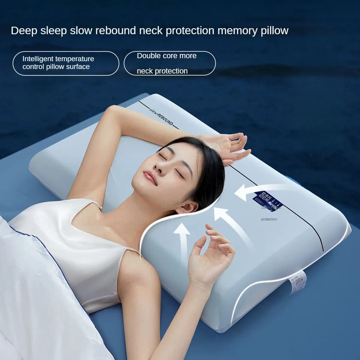 Ya-Duo Planet Pillow Doppio nucleo Pressione zero Cuscino con memoria a rimbalzo lento Cuscino per il sonno dell'hotel Cuscino per il collo