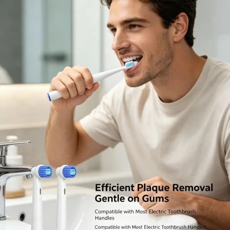 10 Pezzi Testine di Ricambio Oral B EB50 per Spazzolini Elettrici D12 D16 D100 Cross Action, Adatte per Pulizia Profonda