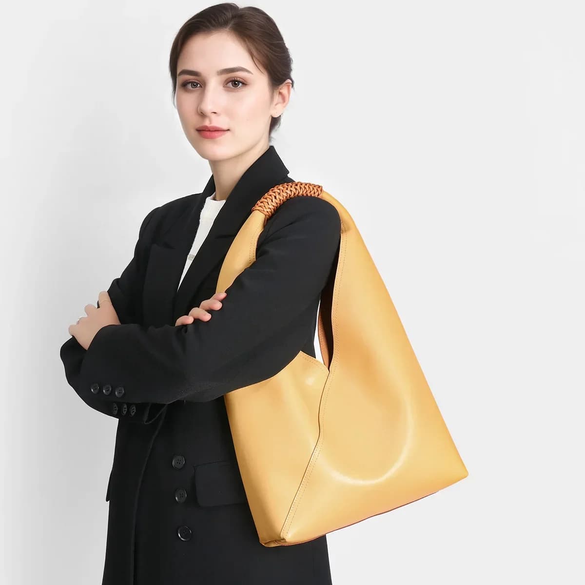 Borsa fasciatoio elegante in vera pelle 100% stile pochette, convertibile in borsa a tracolla per pannolini.