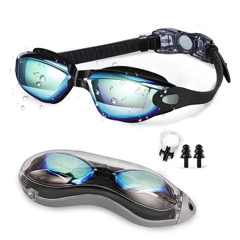 XZY Professional Anti Fog UV Protection Mirror Coated Adult Swimming Goggles Waterproof Leak Proof Wide Vision for Men Women