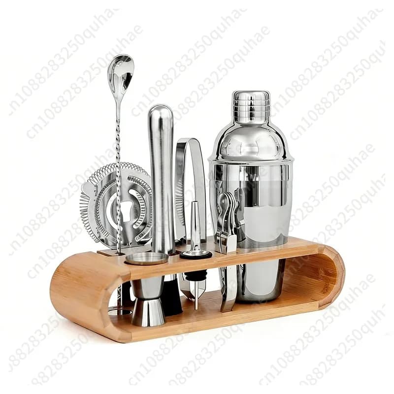 Set da Barman Professionale 10 Pezzi, Set Shaker per Cocktail in Acciaio Inox con Tritaghiaccio e Utensili - Set Completo da Bar