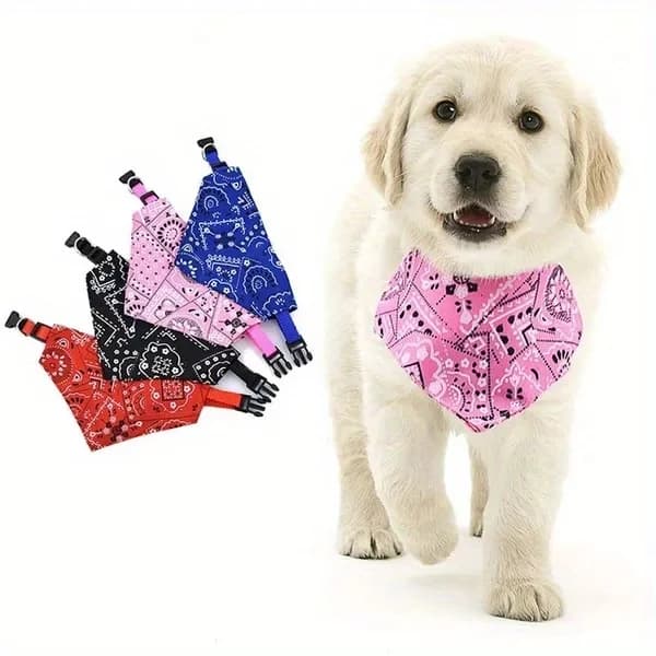 Pet Triangle Scarf Cat Dog Saliva Towel Printed Pets Dog Collar Adjustable Strap Kitten Puppy Saliva Neckerchief Pet Supplies