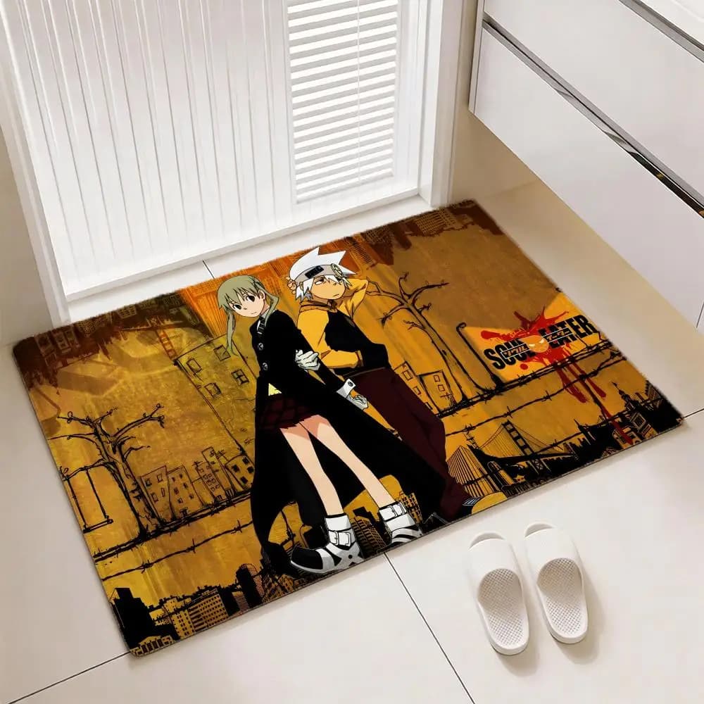Tappetino da pavimento giapponese Anime S-soul Eater, morbido e ispessito, in flanella, antiscivolo, per soggiorno, decorazione per la casa