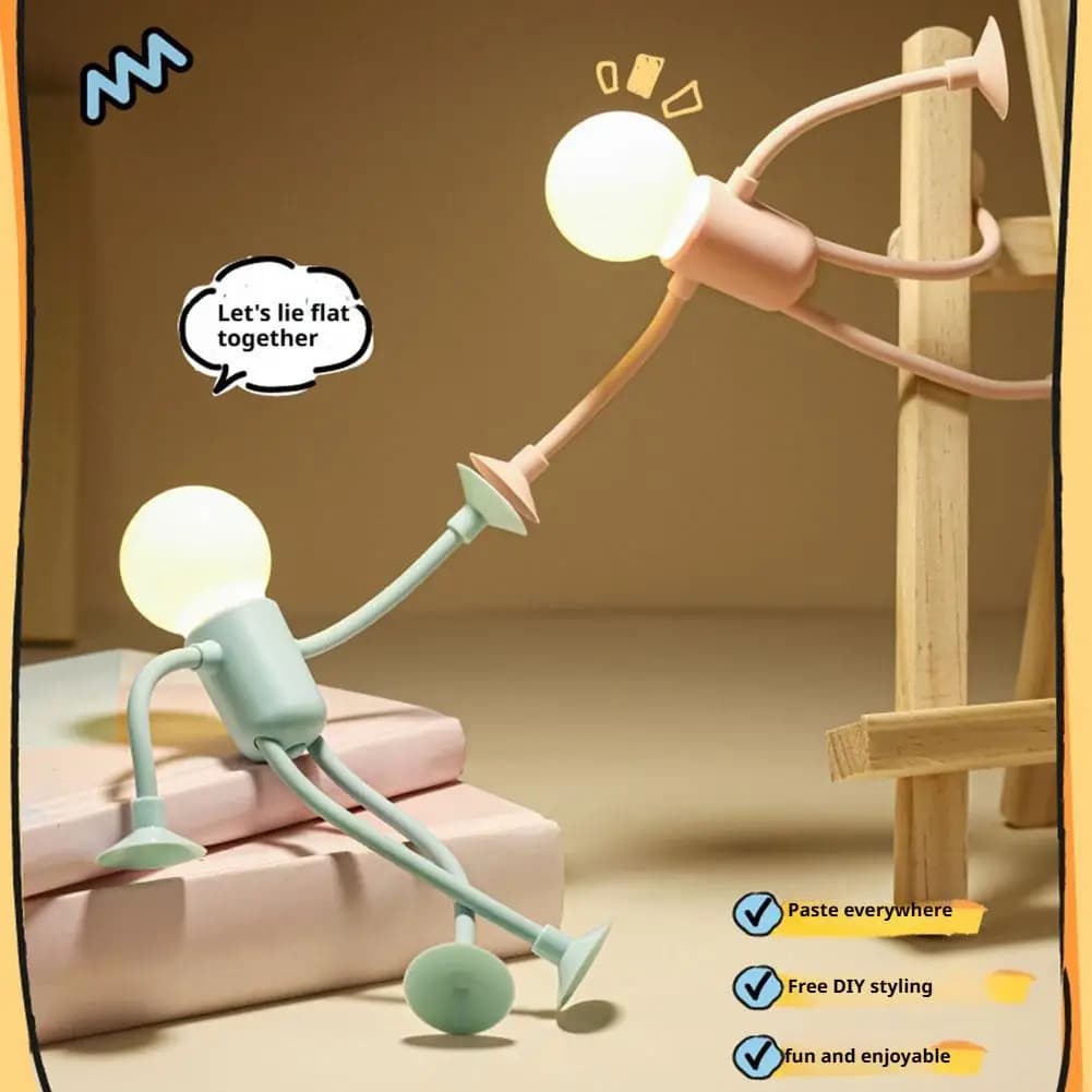 Portsman Night Light Changeable Shape Funny Sportsman Lamp Suction Cup Quirky Button Battery Desk Lamp Ornaments