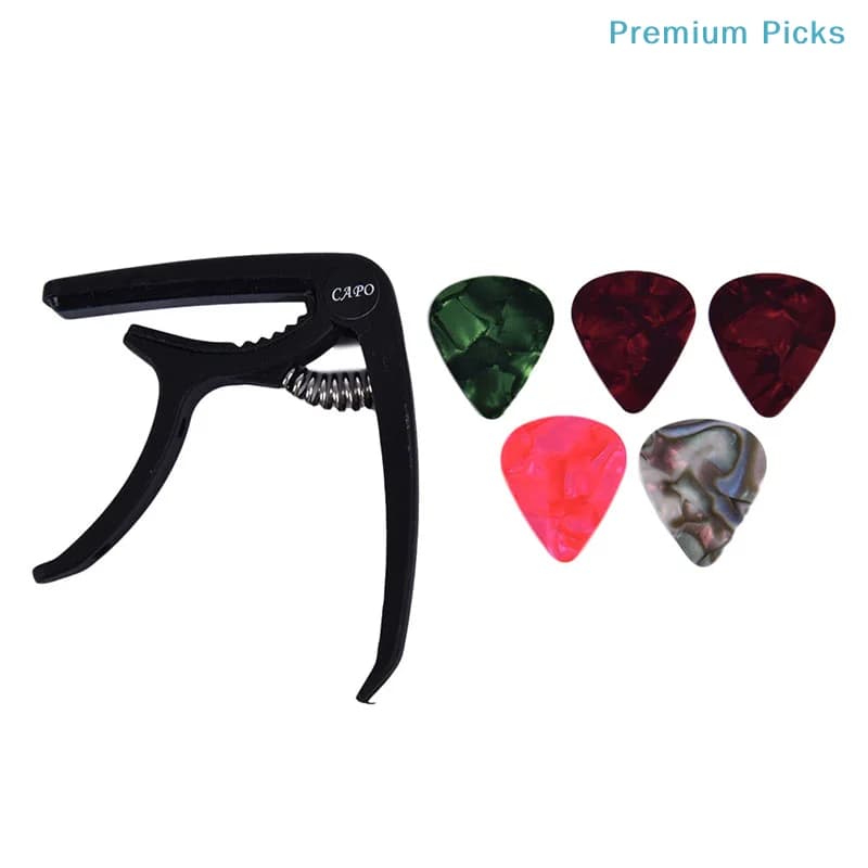 portable1 Guitar Capo and 5 Guitar Picks for Acoustic Electric Guitarra Accessories