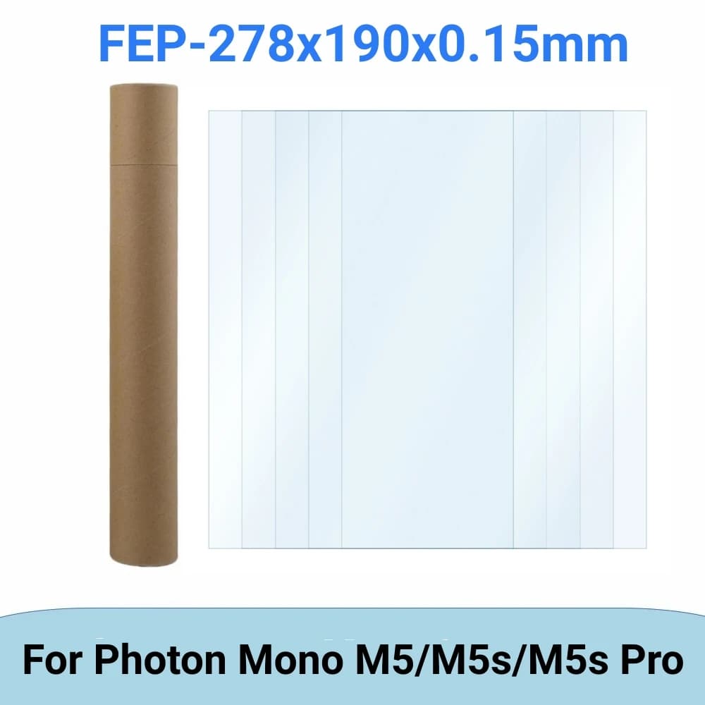 5 pezzi pellicola FEP da 10.1 pollici 278*190mm per ANYCUBIC Photon Mono M5 M5s Pro 0.15mm resina UV stampanti 3D pellicole a rilascio parte stampata 3D