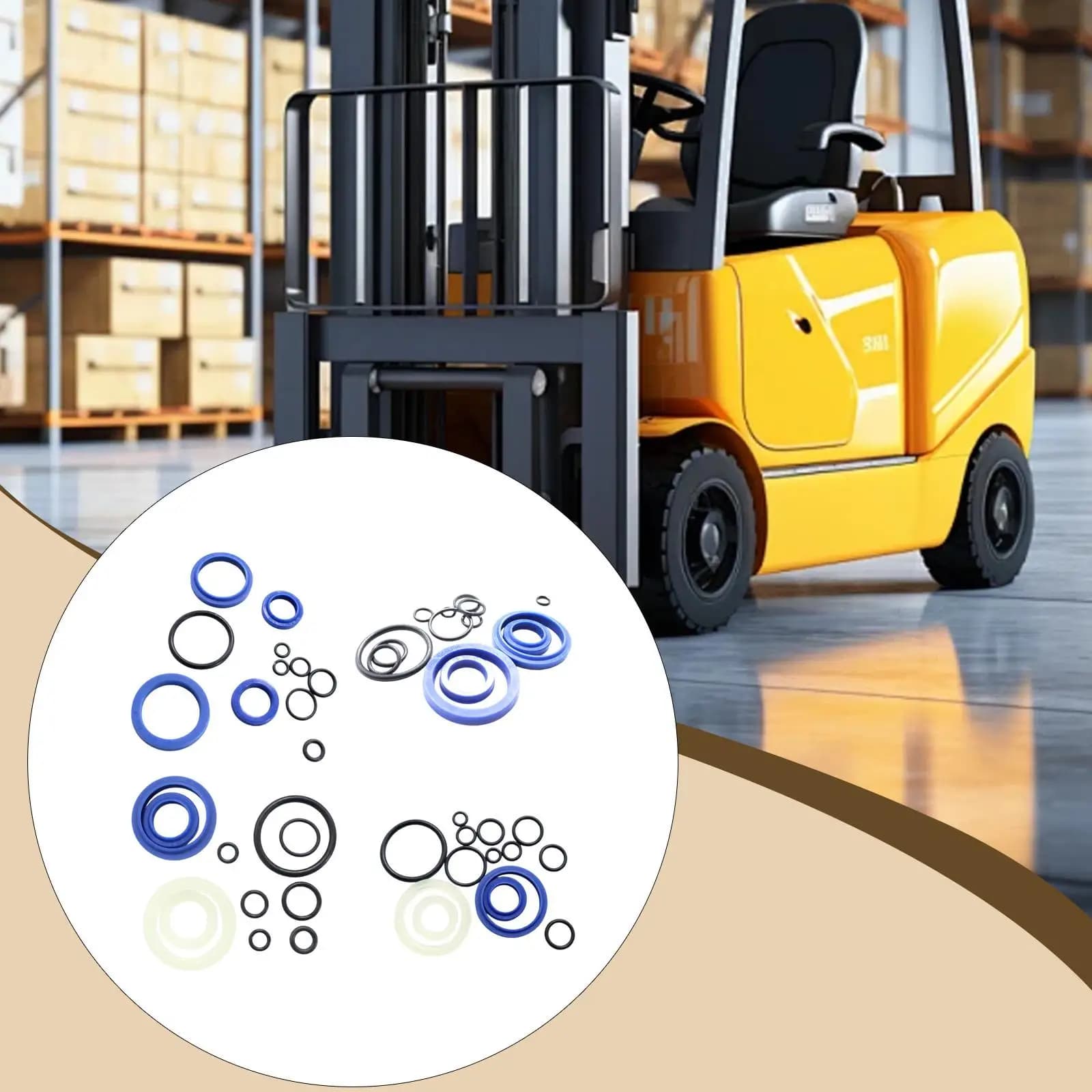 Kit Guarnizioni Olio Idraulico per Carrelli Elevatori, Ricambi Pompa Olio Idraulica, Raccordi Comodi, Facile Installazione, Guarnizione O-Ring