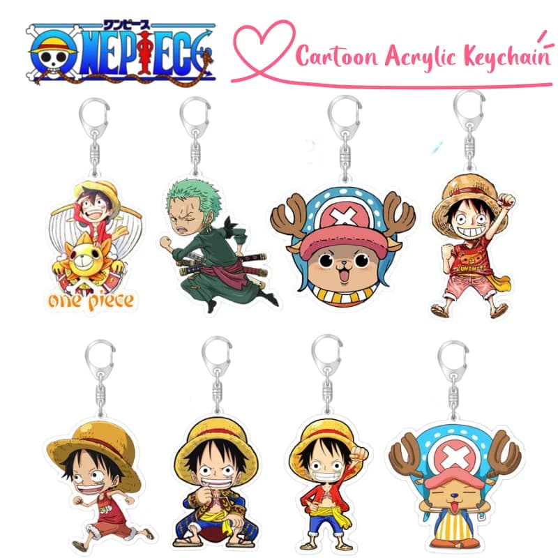 Nuovo Portachiavi in Acrilico Creativo e Raffinato One Piece Luffy Zoro, Accessorio Anime, Decorazione per Zaino Scolastico