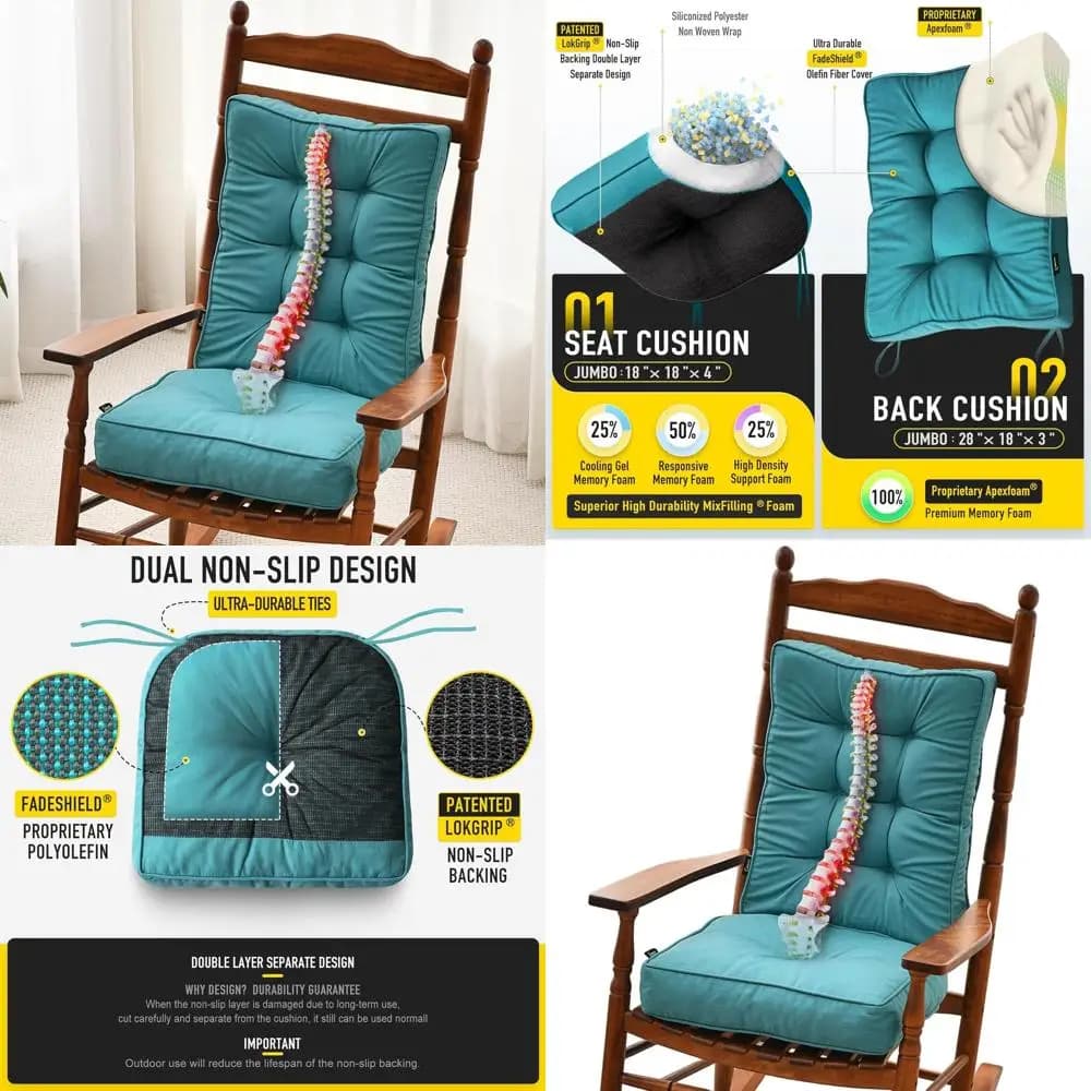 Set of cushions for pendant in memory foam, water resistant, thick and durable with straps for indoor or outdoor use