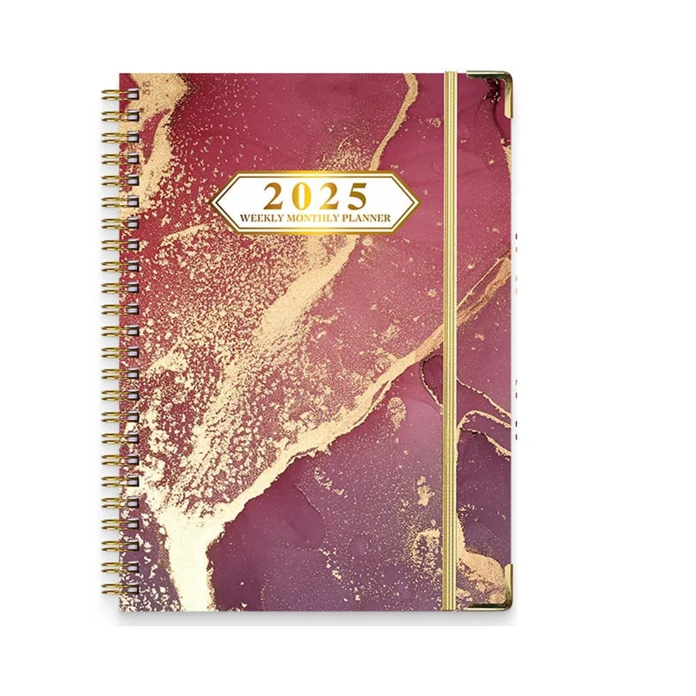 Agenda Planner 2025 Rinforzata, Quaderno a Fogli Mobili con Spirale, Organizer del Tempo A5, Blocco Note per Appuntamenti e Pianificazione
