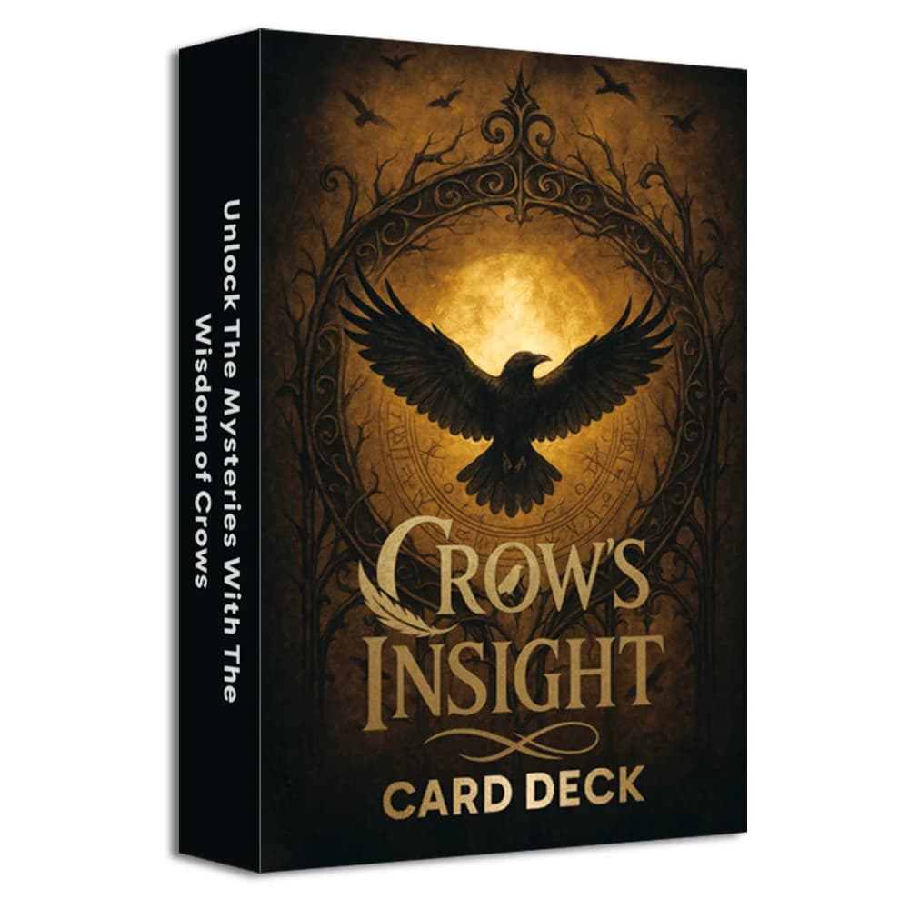 Crow's Insight, Mazzo di carte inglesi, 50 carte Oracle per riflessione e crescita personale, 12*8 cm, Tarocchi, Giochi di carte