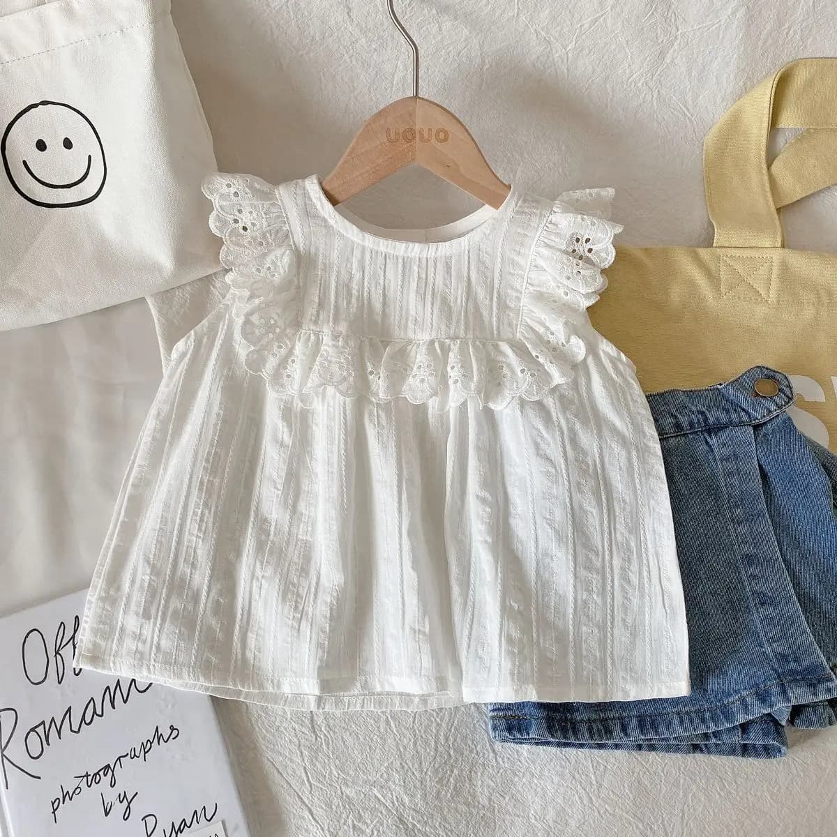 Kids Summer Dresses 18M-6Y Lace Sleeveless Doll Shirt for Girls