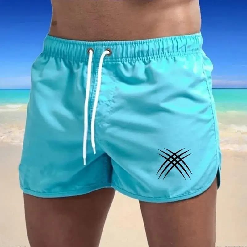 Casual Swimming Summer Men's Shorts Beach Trunks Swim Gym Pants Quick Drying Homme Surf Ventilate Drawstring Fashion Daily
