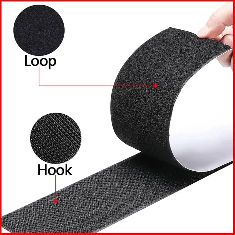 1/2/5Meter Strong Self-Adhesive Hook and Loop Tape Double Sided Strap Fastener Strips with Glue Heavy Duty Sticky Tape for DIY