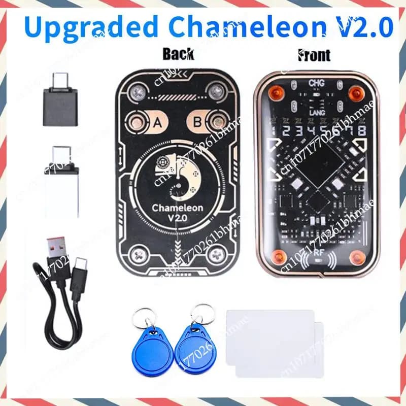 -A21Z Emulatore lettore chip intelligente Chameleon Ultra V2.0 RFID + 2XCUID Portachiavi/carta 125Khz 13,56Mhz Decodifica scheda Duplicatore NFC