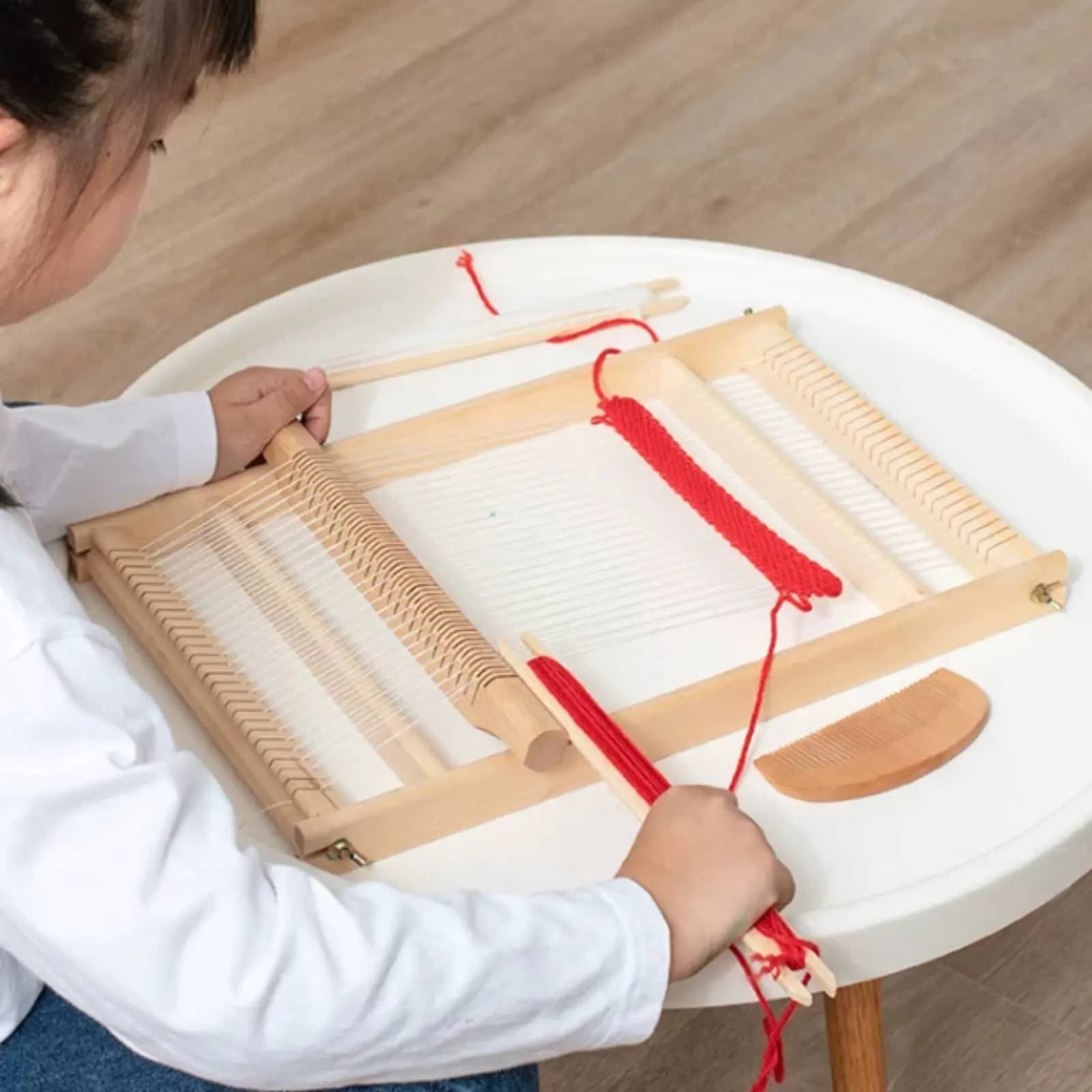 DIY Yarn Weaving Machine Improves Hands-on Skills DIY Hand Weaving Loom Beginner Lap Loom Develops Patience for Girls, Classroom