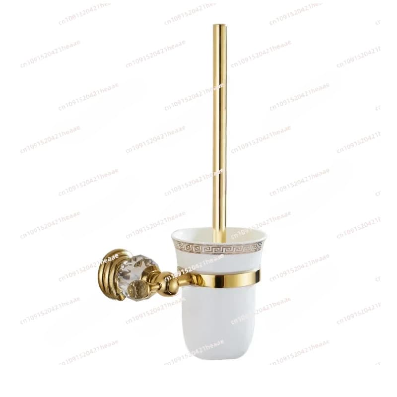 Adatto per porta scopino in ottone cristallo, scopino per WC placcato oro Prodotti per il bagno Accessori per il bagno