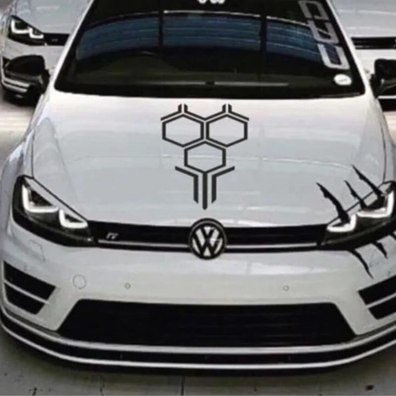 A nido d'ape Cappa superiore Auto Decalcomanie in vinile Adesivi da corsa Tunning Wrap Accessori sul cofano Per hyundai accent,kia rio,audi q5,ford