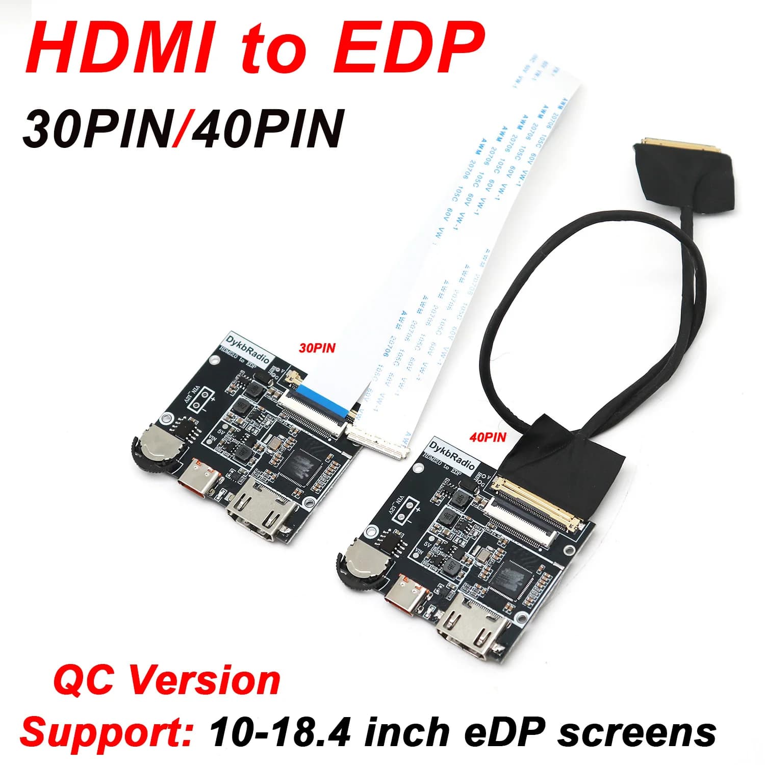 2K/4K HDMI to eDP LCD Driver Board 30PIN / 40PIN display screen Projection Portable 10-18.4"inch Laptop Panels Monitor Converter