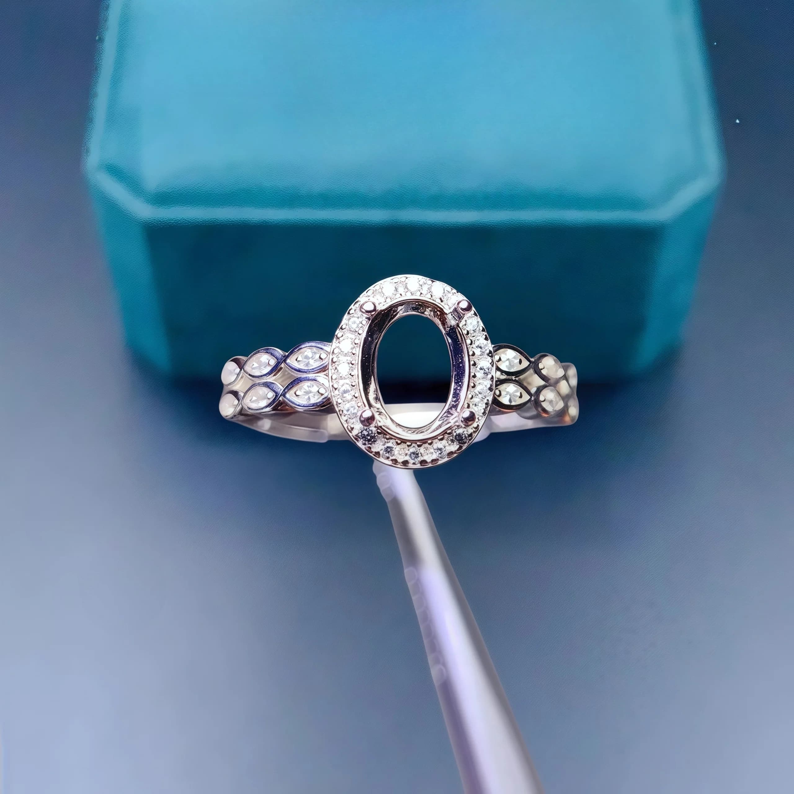 Set 4*5/5*7mm Royal Ellipse Stone S925 Sterling Silver FAI FROM YOU Empty Holder Ring Fine Design Luxury Charm Jewelry for Women