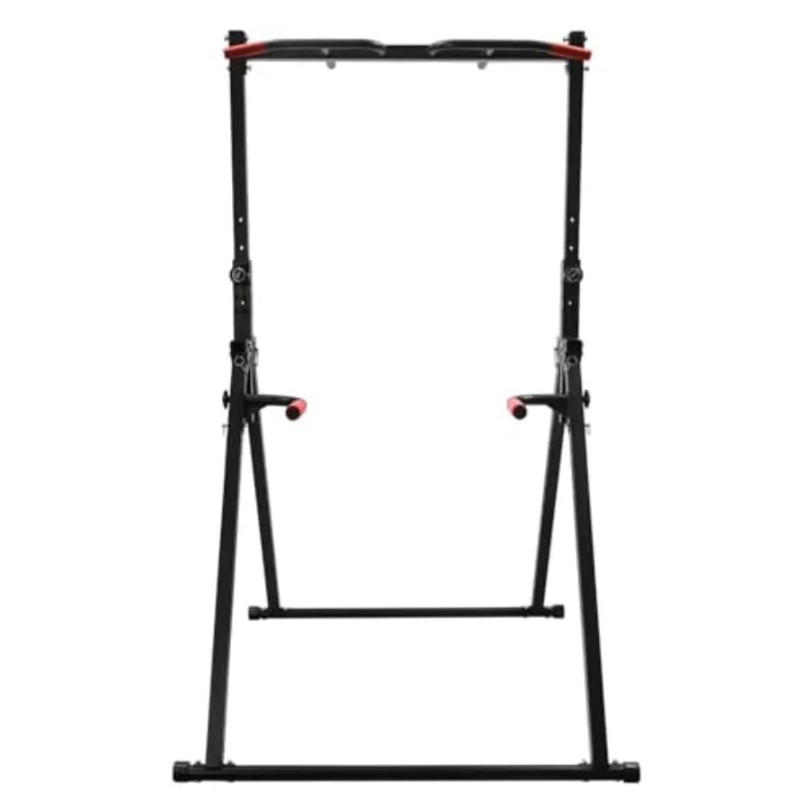 Multifunction Station Foldable for Tractions and Dip, Home Strength Training Equipment