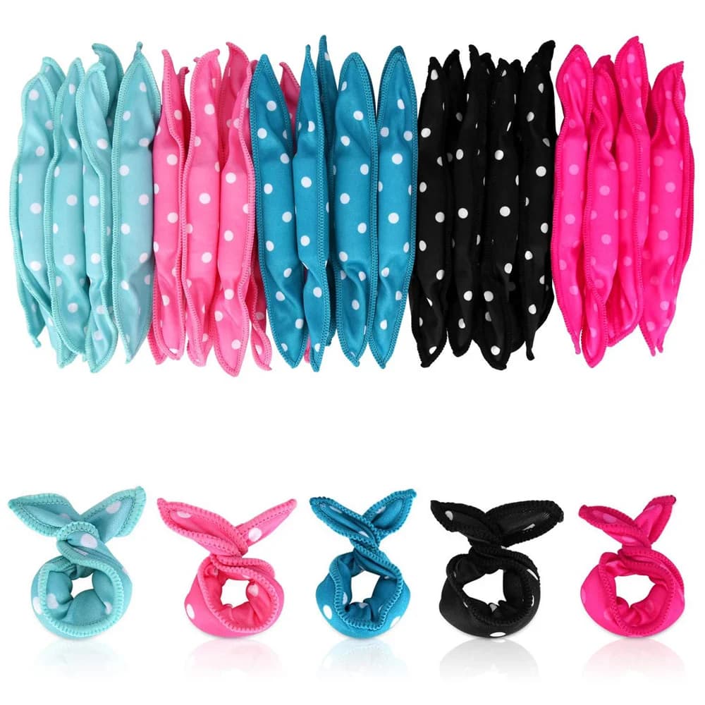 Fashionable and convenient wave toe Bigodino Set of curlers for pillow to sleep in foam and sponge for care of hair towel for dry hair