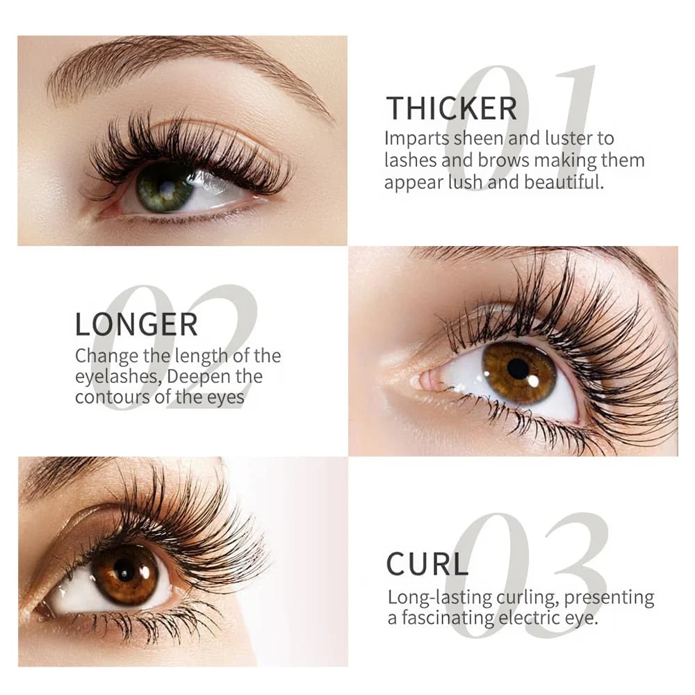 Set di 1 Mascara Impermeabile per Ciglia, Siero Nutriente per Ciglia Naturali, Prodotto di Tendenza per l'Esportazione