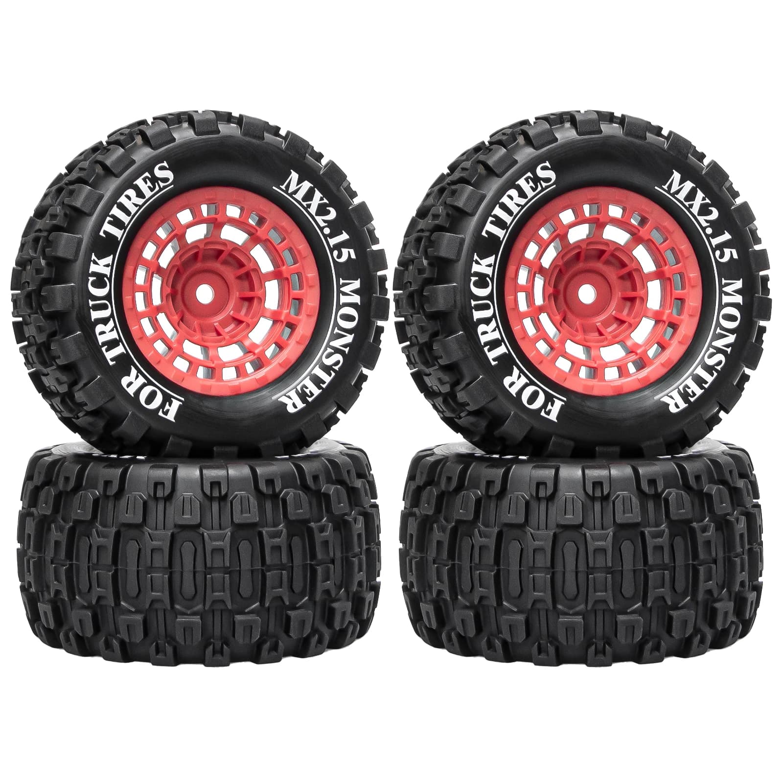 Kit di Aggiornamento OKHL con 4 Cerchi Beadlock da 2,15" e Pneumatici in Gomma MX2.15 ad Alta Aderenza Antiscivolo per Auto RC Mini Maxx 1/18