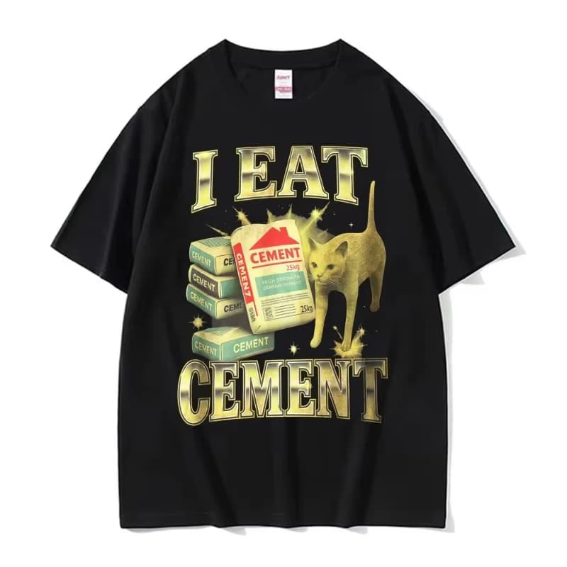 Maglietta con meme gatto divertente 'I Eat Solder Cursed', Abbigliamento Moda Casual Estivo Harajuku a Manica Corta, Top Estetici Casual