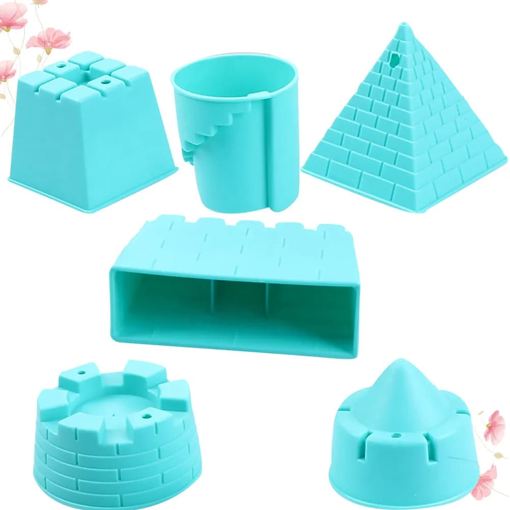 Set da Spiaggia 6 Pezzi, Attrezzi per Scavare nella Sabbia in Plastica Premium, Giocattolo Educativo Creativo per Bambini, Accessori Divertenti da Spiaggia, Regalo