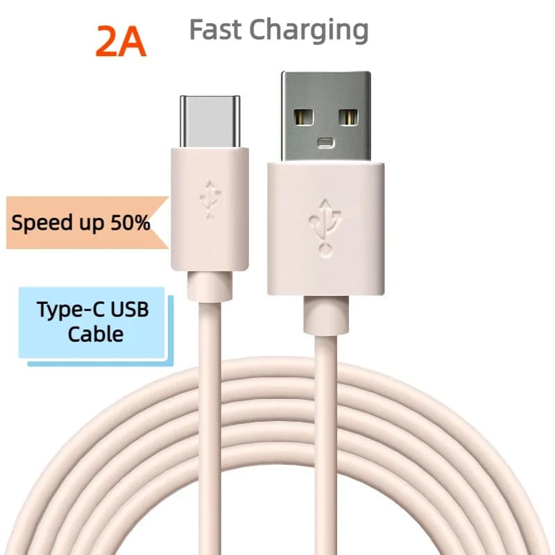 2023 Cavo da USB a tipo C rosa per Samsung Huawei 2a Cavo dati per caricabatterie di tipo C con ricarica USB veloce per cavo USB C Xiaomi Redmi