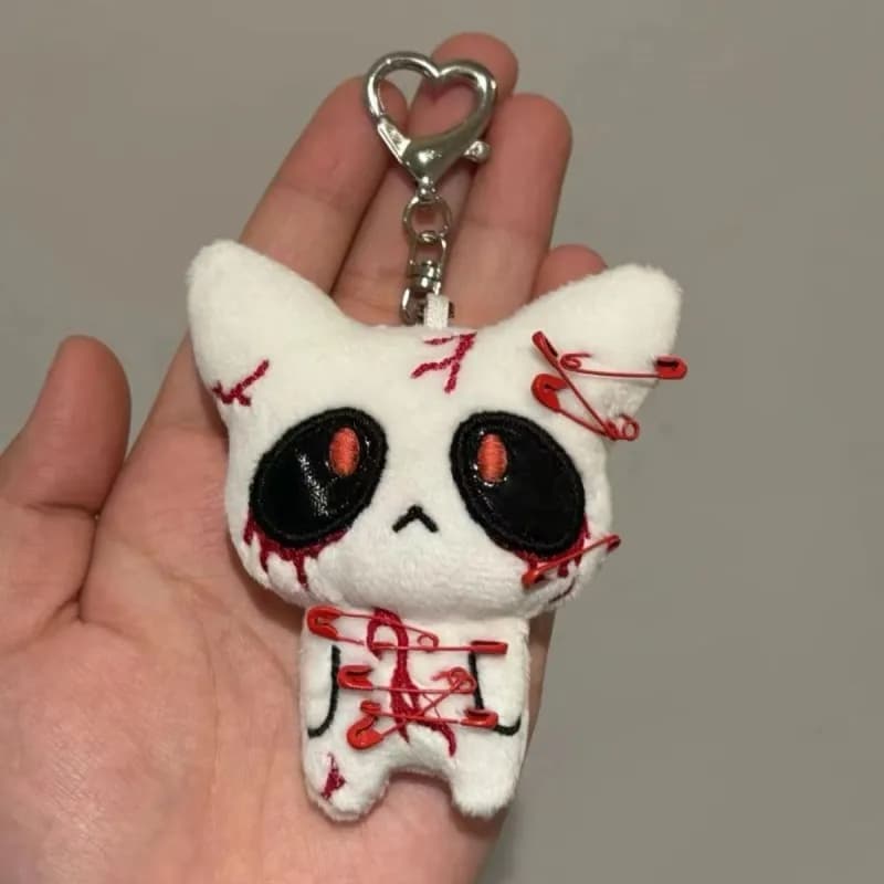 Portachiavi in peluche horror di Halloween Creepy Bloody Monster Doll Goth Bag Charm Accessori spaventosi per zaino Decorazioni per feste cosplay