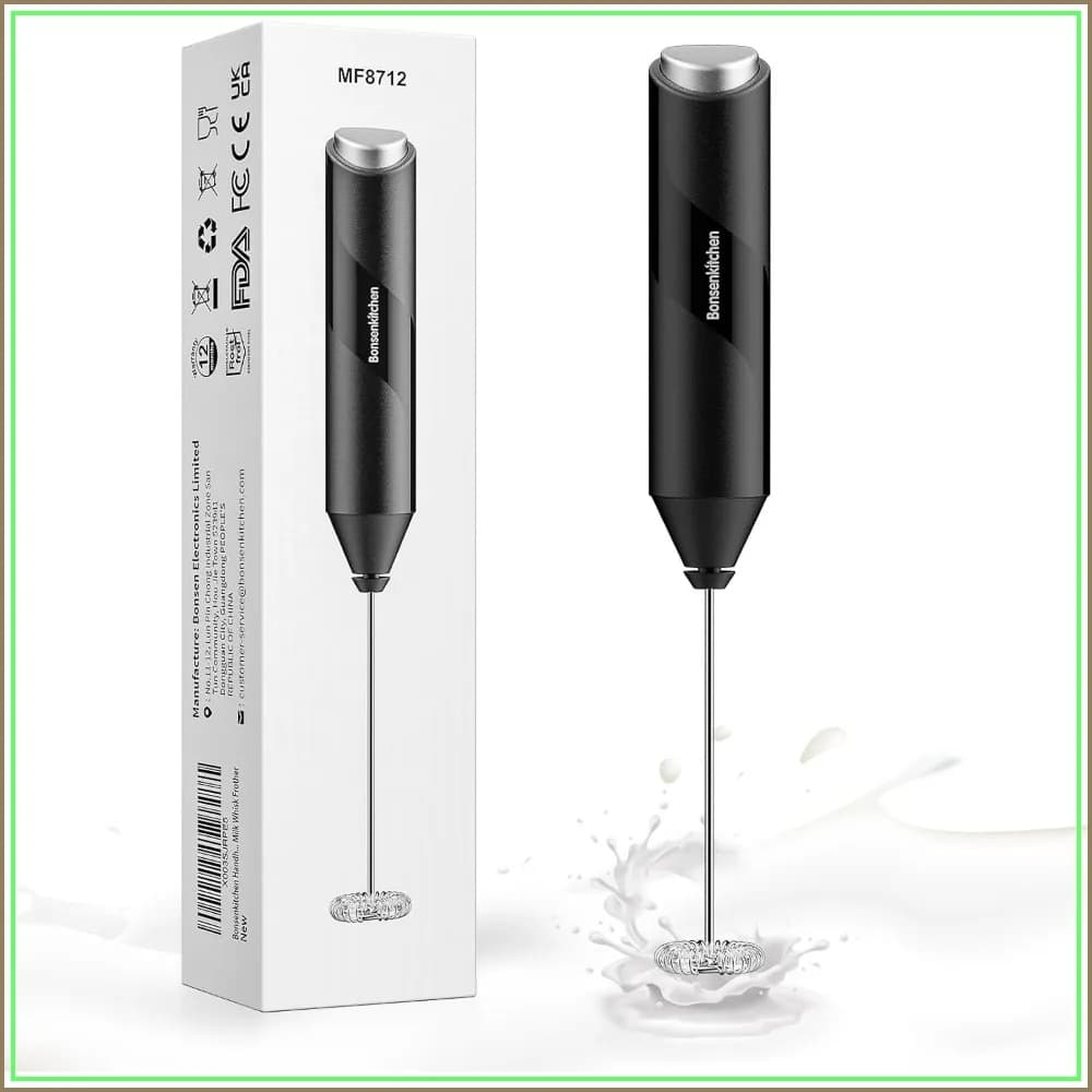 Electric Milk Frother Handheld, Portable Whisk Foam Maker for Coffee, Matcha, Battery Operated Drink Mixer Wand