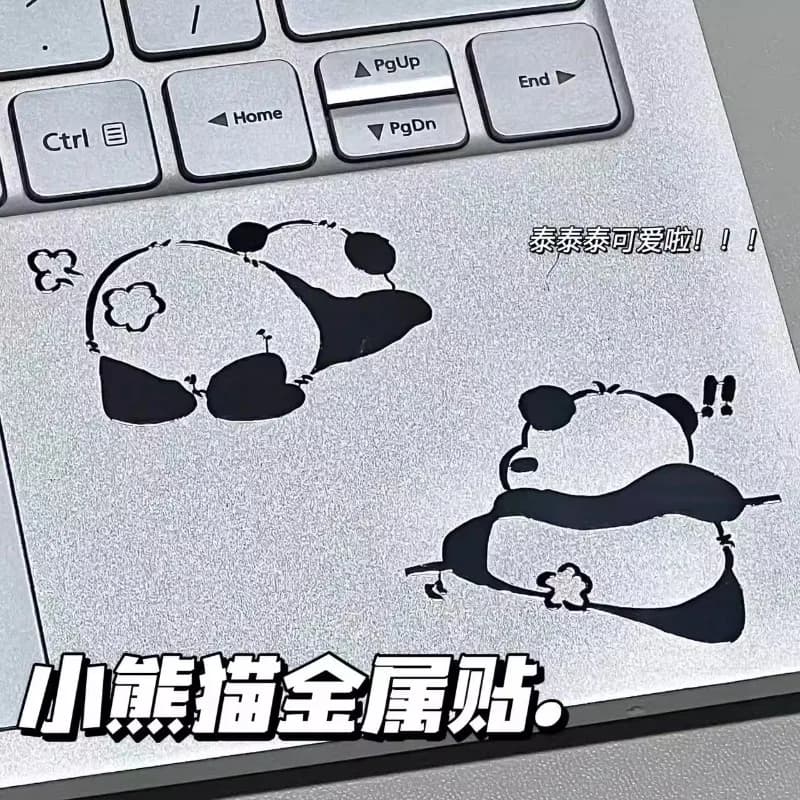 3Pcs Cute 3D Stereo Real Metal Panda Stickers INS Style Mini Decals DIY Phone Tablet Decorative Accessories