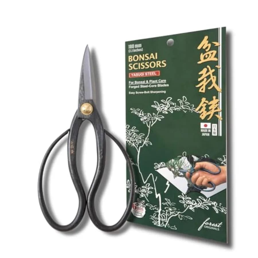 Forbici per Bonsai SenkichiKin 7 Pollici 180mm Made in Japan, Cesoie per Potatura in Acciaio al Carbonio Affilato per Tagli di Precisione, Strumento Leggero