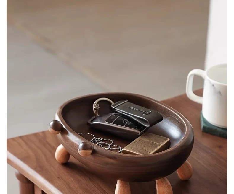 Piatto portaoggetti in legno per frutta e frutta secca
