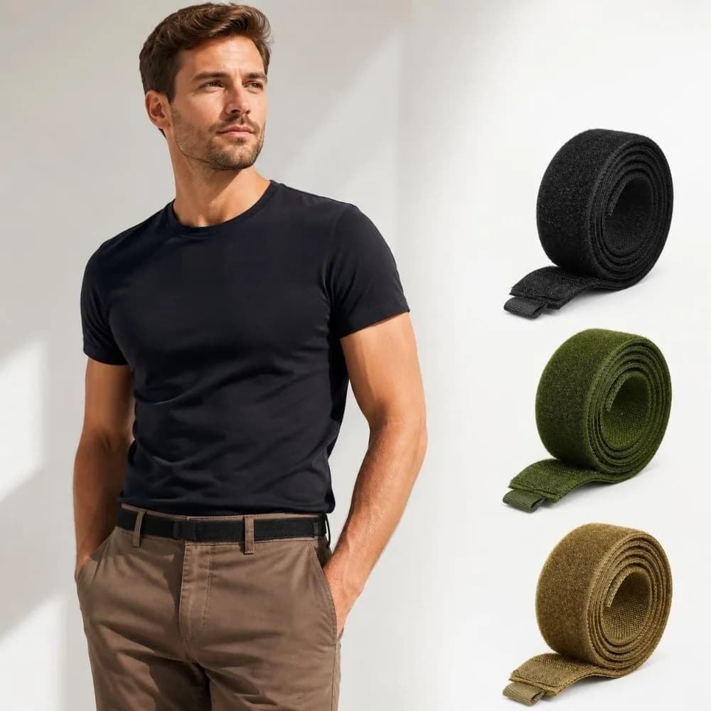 Simple Nylon Waist Belt Lightweight Adjustable Battle Belt Loop Hook Velcro Fastening Inner Belt Women Men