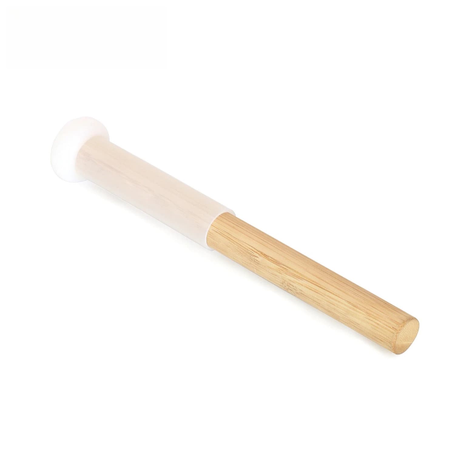 Crystal Singing Bowl Mallet, White Quartz Rubber Mallet for Crystal Bowls, Wooden Hammer, 2 in 1 Instrument Accessories