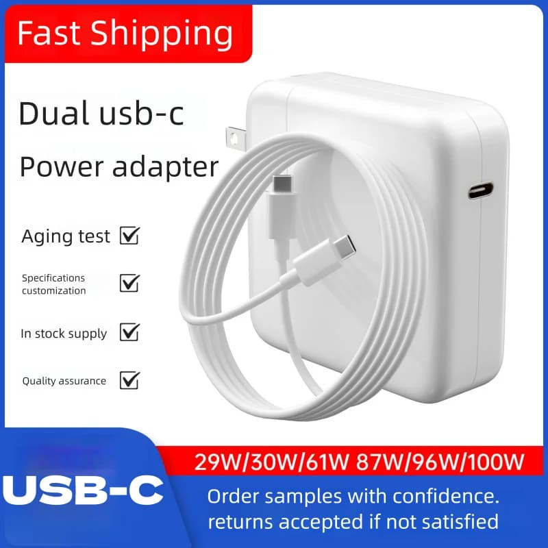61W 87W 96W 118W USB-C Laptop Power Adapter Type-C PD Charger For Macbook 13 15-inch A1706 A1707 A1708 A1534 A1719 A214 iPad Pro