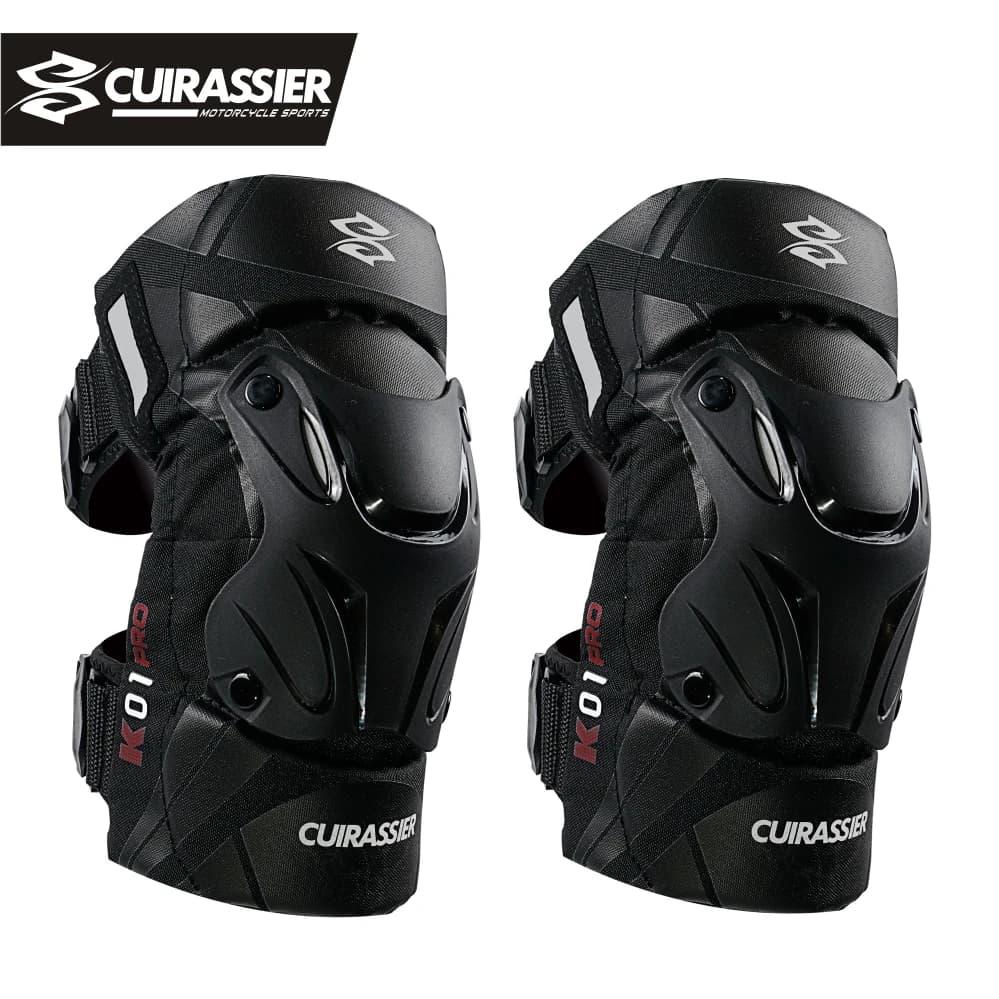Cuirassier Protectors for motorcycle knees, knee protections for off-road motocross, MX Protector, Luminous protections for legs during night races. Protections for motorcycle knees