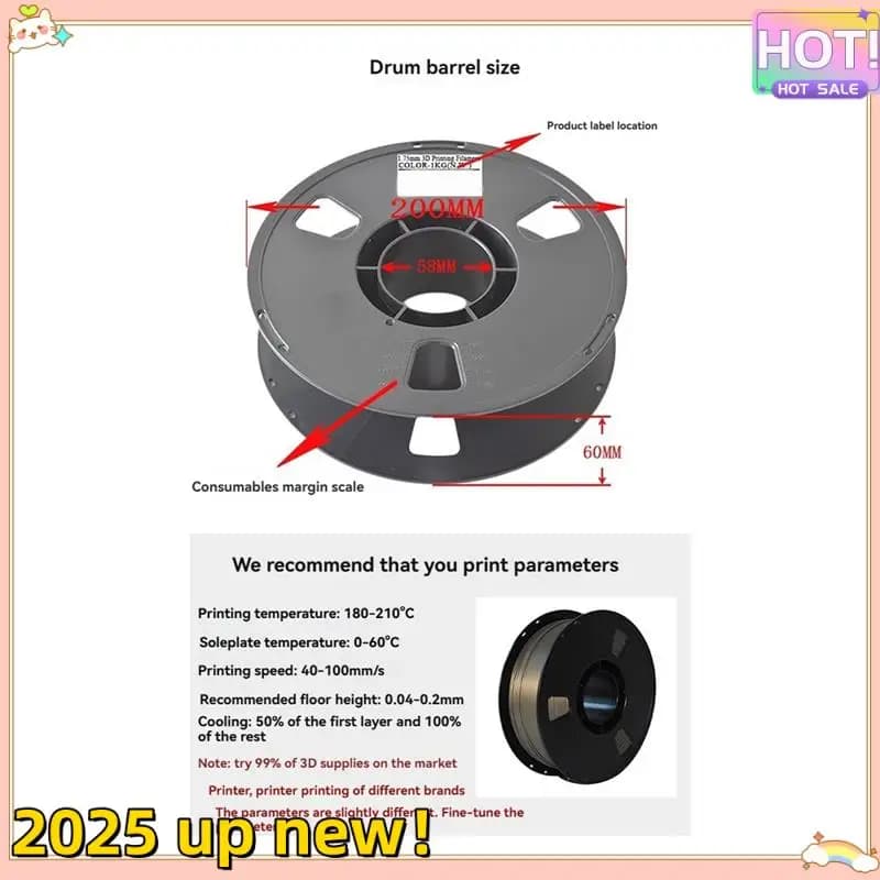 3D Printer Filament PLA from the delicate texture coil of 1,75 mm 1 kg 3D printing material for 3D printers and 3D pens with vacuum packing A