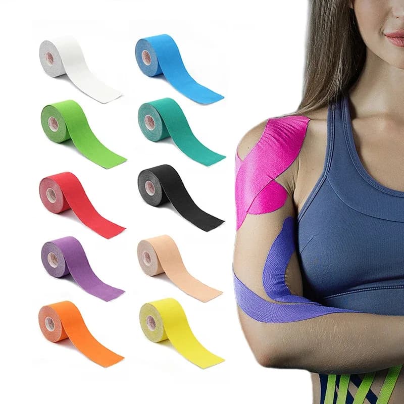 Nastro fisiologico sportivo 1/3 pezzi, bendaggio muscolare, cotone sportivo, adesivo elastico, nastro antistrappo, cerotto per alleviare il dolore muscolare al ginocchio