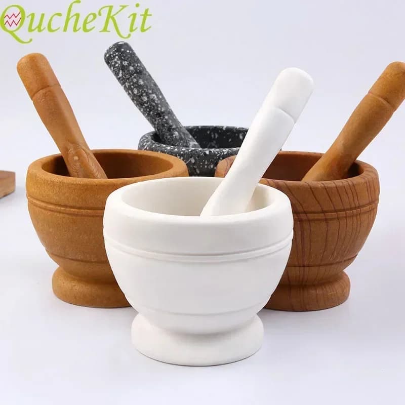 Mortaio Pestello Set Frantoio per spezie Ciotola in resina Pepe Zenzero Aglio Spezie Smerigliatrice Farmacia Erbe Ciotola Mulino Smerigliatrice Frantoio Cucina
