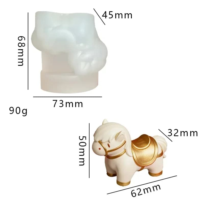 Stampo in silicone a forma di unicorno a dondolo, nuovo modello 2026, per candele, gesso, sapone e decorazioni per torte, per la creazione artigianale fai da te
