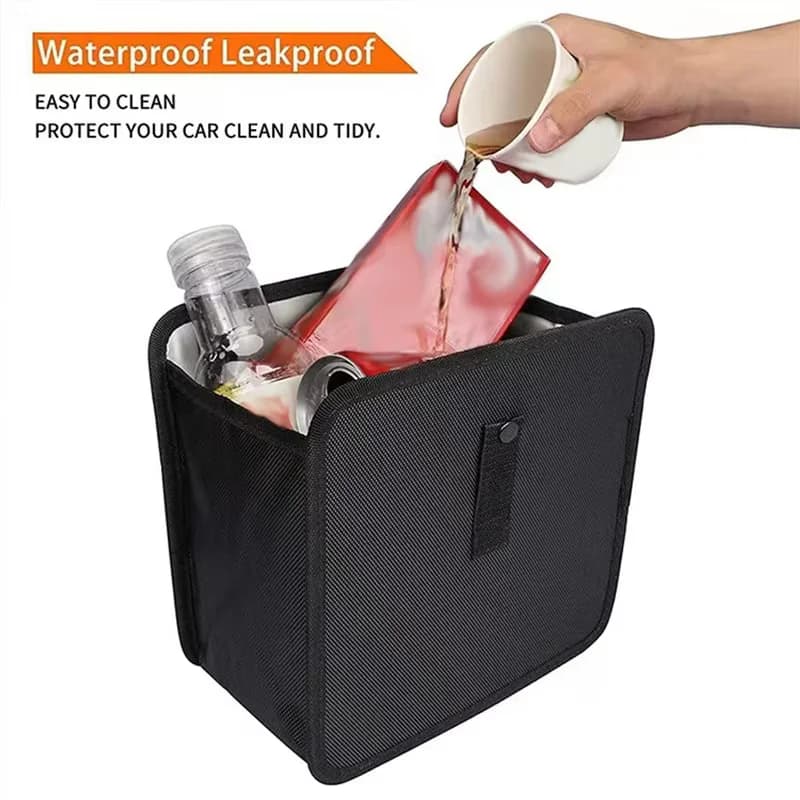 Multi-functional Car Seat Back Trash Can with Hanging Garbage Waterproof Trash Can Storage Bag Picnic Camping Portable Trash Can