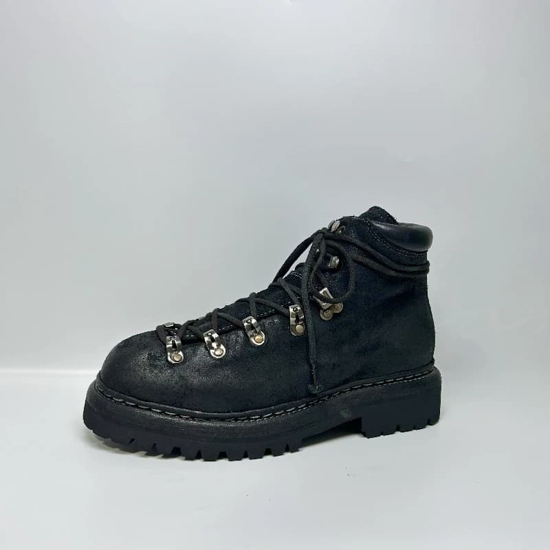 Stivali alti da uomo con suola spessa in vera pelle fatti a mano Scarpe da uomo Casual quotidiane Escursionismo all'aperto Stivaletti da lavoro nel deserto Uomo