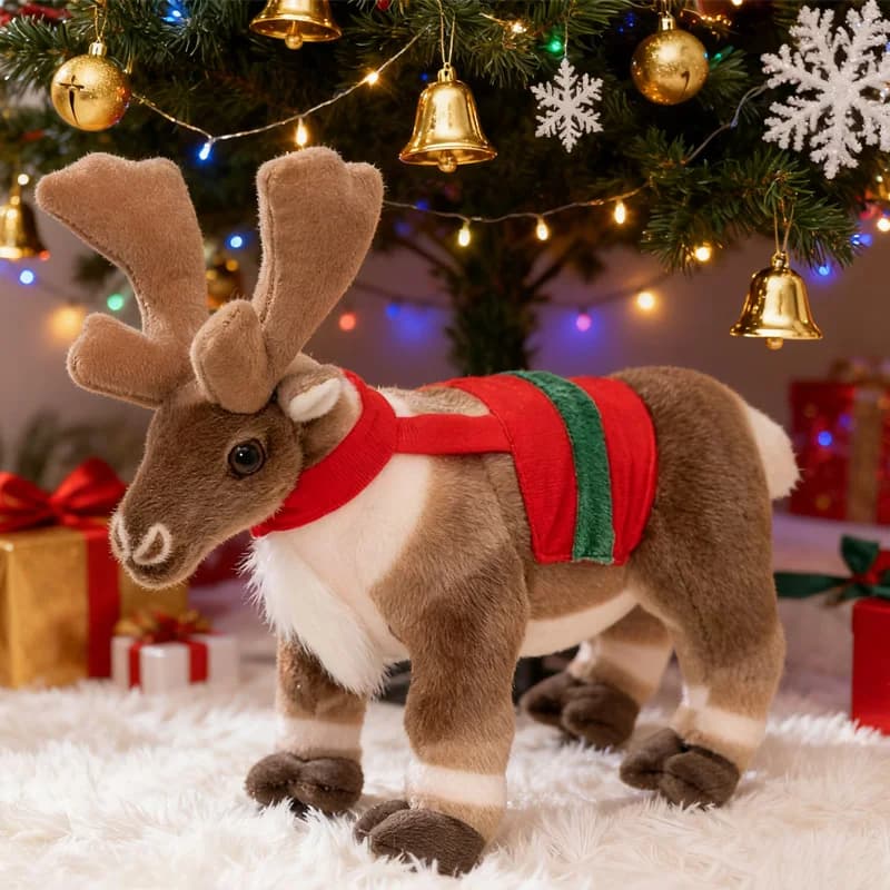 Simpatico alce cervo Sika giocattoli di peluche realistici festa di Natale atmosfera decorazione bambola abbracciabile regali di festival di Natale per gli amici