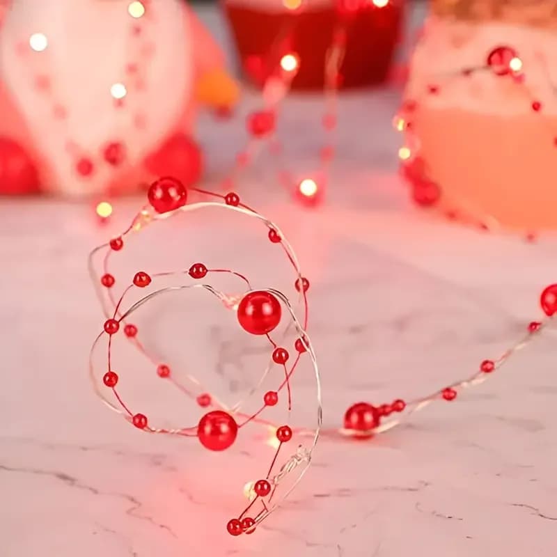 1pc luci decorative della stringa della perla 20/50 LED luci leggiadramente del filo di rame a batteria per la decorazione del festival di nozze della camera da letto di casa