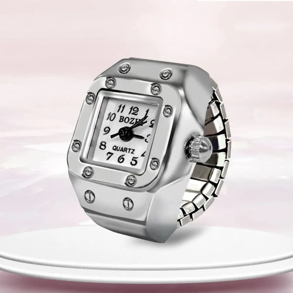 NEW Ring Watch New Hot Selling Creative Alloy Shell Finger Square Dial Couple Men And Women